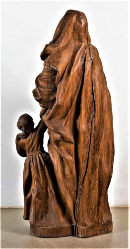 XVIIe siècle - Sainte Anne et la Vierge Enfant - Sculpture de l'école française du XVIIe